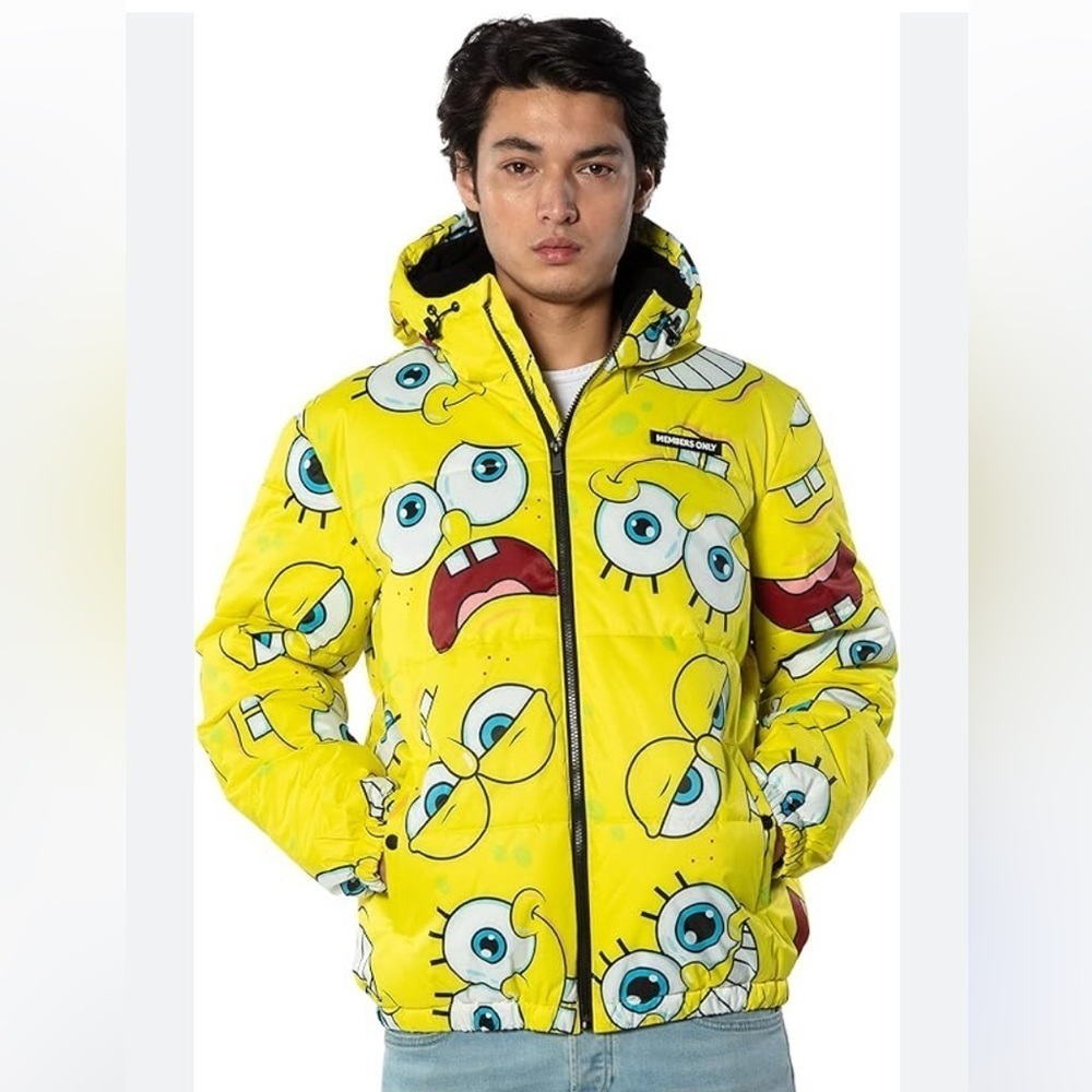 SpongeBob Square Pants Member’s Only Nickelodeon Winter Puffer Coat Medium